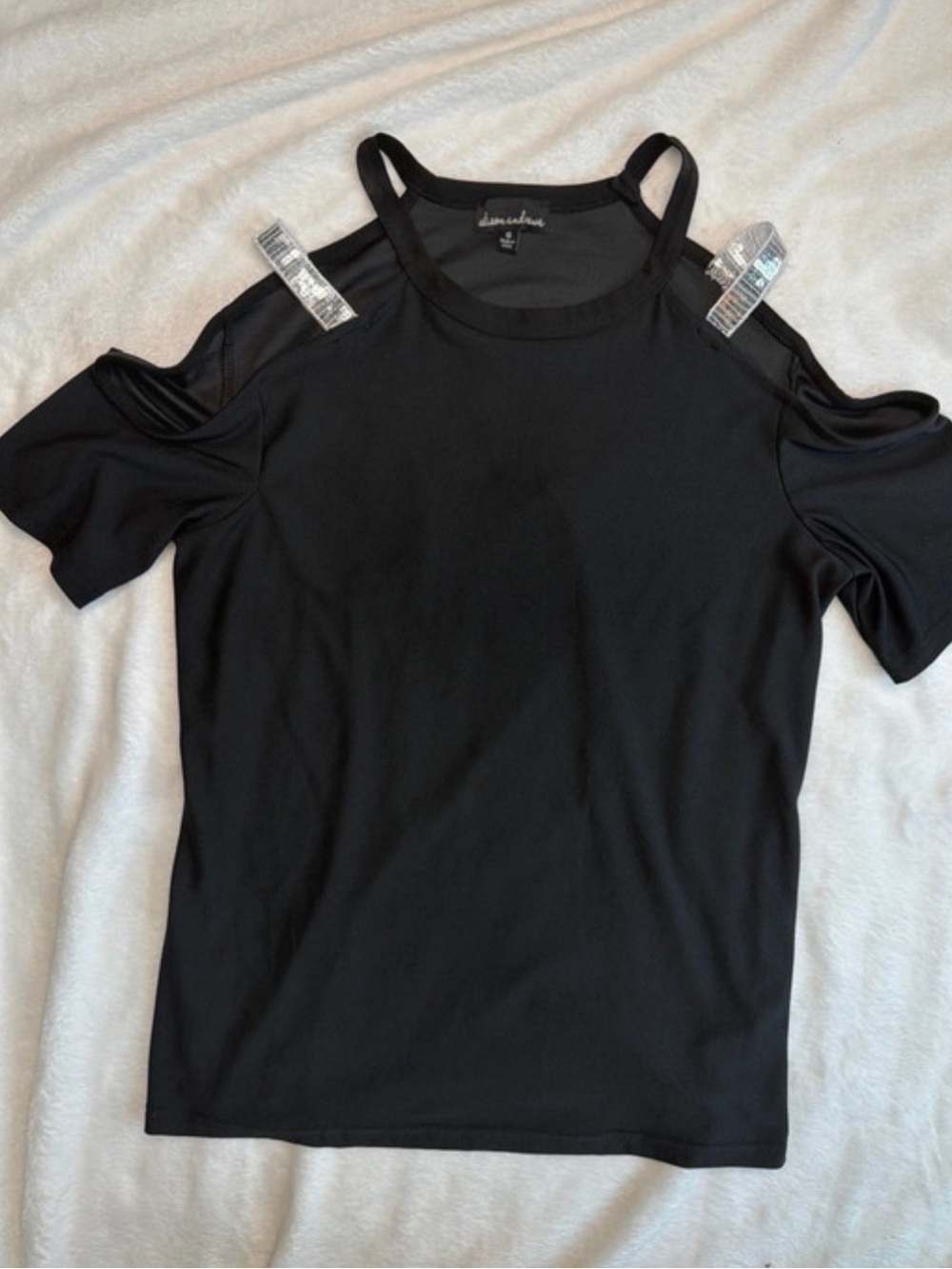 Love Culture Black Cold-Shoulder Double-Strap Tank
